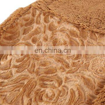 New Design Yellow Real Patchwork Faux Fur Winter Throw Blanket for Bed photo-3