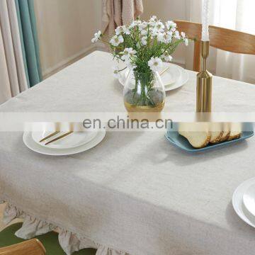 European-style Tablecloth Cotton Linen Lotus Edge Table Cloth Cover Rectangle Table Cloth photo-5