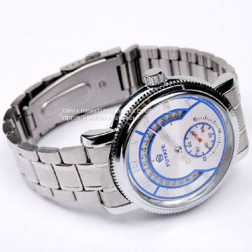 Wholesale Mens Luxury White Automatic Mechanical Date Stainless Steel Analog Sport Watches photo-3