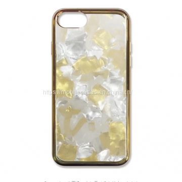 Golden Edge Epoxy Phone Case Flower Phone Case Floral Mobile Cover photo-4