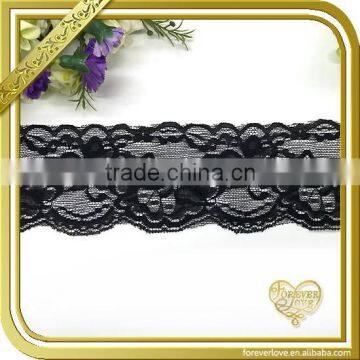 Custom design black embroidered scalloped elastic lace trim for blouse FLL-031                        
                                                Quality Choice