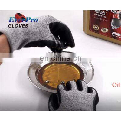 Super Grip Cut Resistant Safety Nitrile Sandy Coated Work Gloves For Cutting Wood Carving Fishing