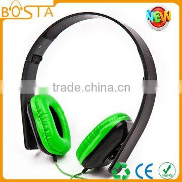 Travel bus headsets cool green folding promotion headphone