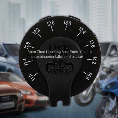 12/24V QC3.0 PD Car TPC Usb Fast Car Charger With Switch and LED Color Screen Voltmeter photo-4