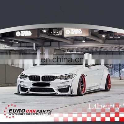 M4 LB body kits fit for F82 M4 2014y~ to LB style wide kit front lip+diffuser+side skirt+fenders+spoiler FRP/Carbon fiber