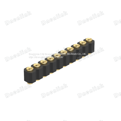 Dnenlink 2.00mm Pitch Single Row H2.5mm Concave Contact Straight SMT Type Female Header PogoPin Header