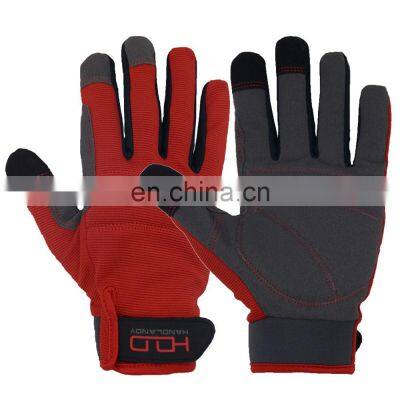 HANDLANDY Microfiber Palm with Foam Padding Hand Gloves for Construction Work Gloves Touch Screen Car Mechanic Gloves