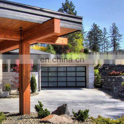 Modern Automatic Aluminum Sectional Panel Glass Garage Doors for Homes photo-2
