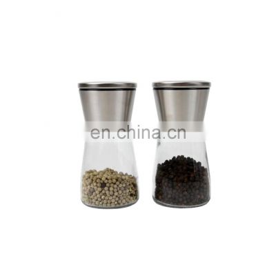 Sustainable Ceramic and Stainless Steel Salt Pepper Shaker Grinder with Adjustable Coarse