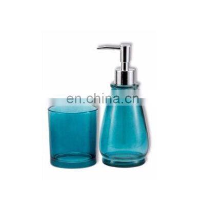 New Design 2pcs soap dispenser and tumbler glass bathroom set