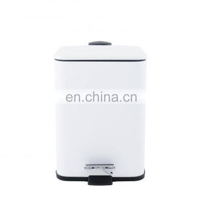 Square Kitchen Waste Bin Household Pedal Trash Can Bathroom Stainless Steel Pedal Bin photo-2