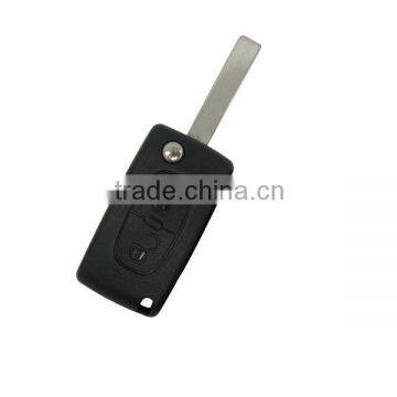 High quality Peugeot car key case,407 2 buttons flip remote key case& key blank& key shell,car key