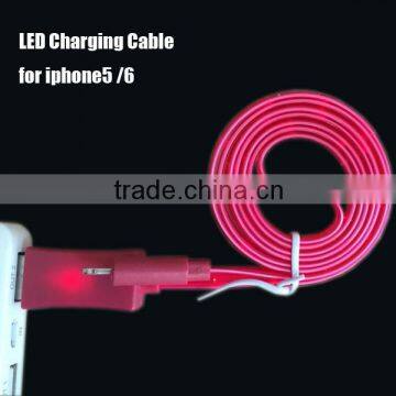 2015 Hot Sell Luminous LED Glow Charging light Cable for iphone5 5s