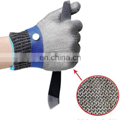 High quality cut resistant butcher stainless steel gloves price kitchen meat cutting fishing metal wire safety gloves