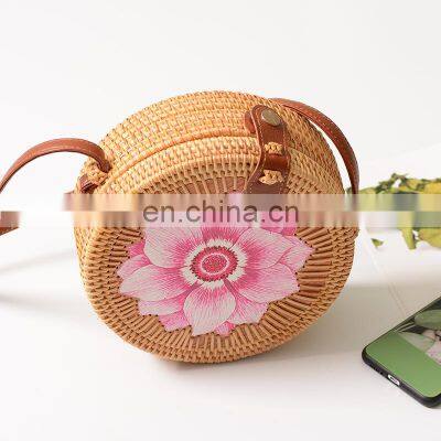 Printing Flower Rattan Bag Style Bohemian Bali Handbag Beach Bag Straw WOven Hottest 2022 Wholesale photo-4