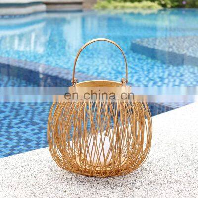 Home decoration Mini Bamboo Candle Holders Natural Lantern Centerpiece Candle Jar Cheap in Bulk European Style Vietnam Supplier