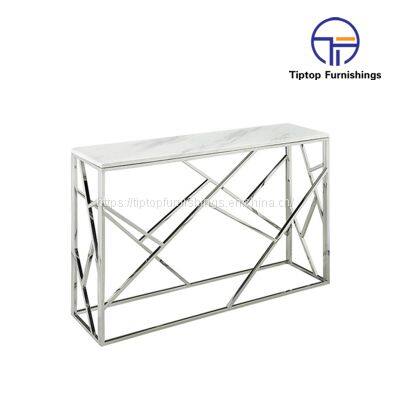 Hign End Entrance Table Stainless Steel Gold Italian Console Table Modern Luxury Console photo-4