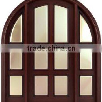 Exterior carved wood glass room door design
