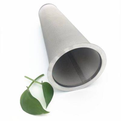 Customized Metal Stainless Steel Woven Wire Mesh Screen Cylinder Filter Tube With Flange