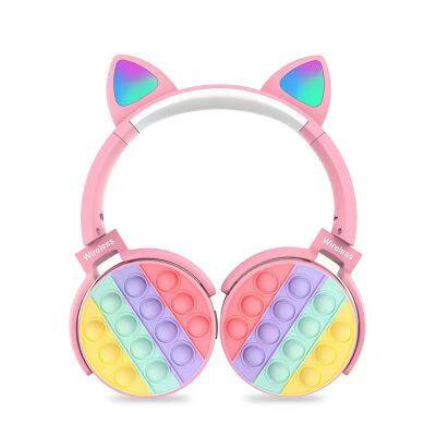 New Cute Cat Ears Bluetooth Wireless  CT-950 Bluetooth headphone  foldable card colorful    cat ear headset