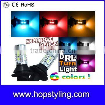 Super bright 1156 bau15s 7440 3156 3157 LED DRL car led bulb,LED turn signal light wih dual color led