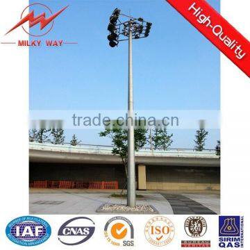 new round telescopic camera mast pole with lifting system 25m