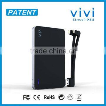 patant High capacity power bank built-in cable 8000mah