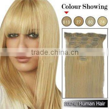 2012 Hot Sale Silky Straight Clip Hair Extensions