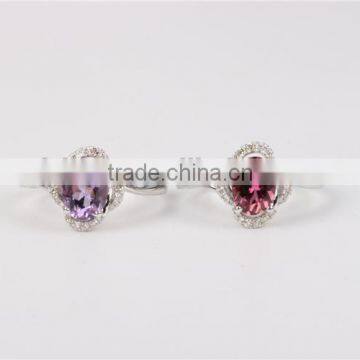 Women's Silver Ring With Big Red Stone Guangzhou Factory Machining Jewelry photo-3