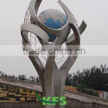 Stainless steel plaza outside put decor sculpture