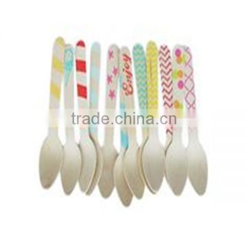 Different Colors Different Patterns Wooden Chevron Spoons Disposable for All Parties