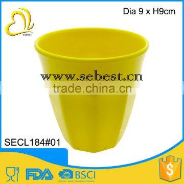 newest style 3.5" melamine yellow round shape water tumbler