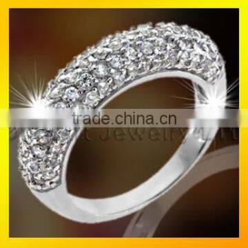 AAA CZ white gold rings micro pave setting rings gold rings