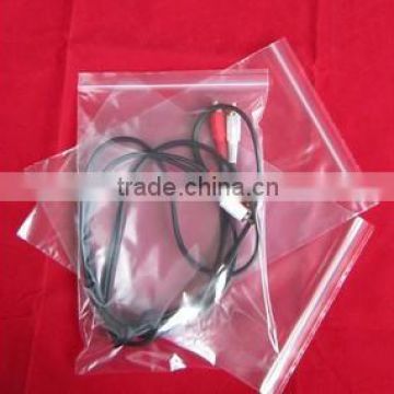 clear earphone PE bag with zipper