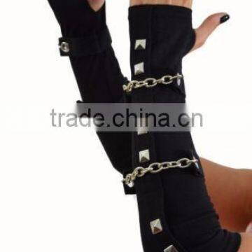 NEW 2015 GOTHIC WOMENS CHAIN PUNK GOTHIC EMO CYBER ARM WARMERS STEAMPUNK GLOVES VAMP