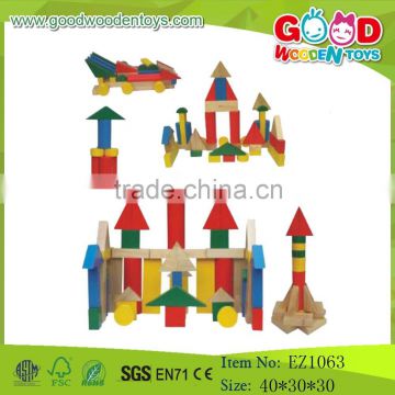 School Child Colorful Wooden Building Gig Blocks Play Set