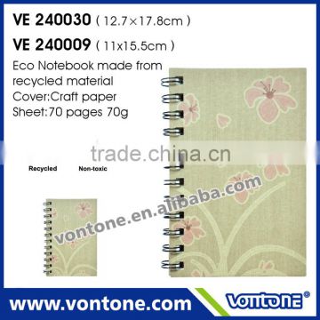 eco friendly notebook for promotion with flower spiral