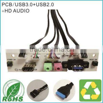 Front Panel Dual USB3.0+USB2.0+HD AUDIO I/O PC Board For Computer With Cable