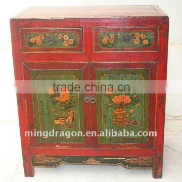 Chinese Antique Hand-painting Two Door Two Drawer Cabinet 85*49*99cm