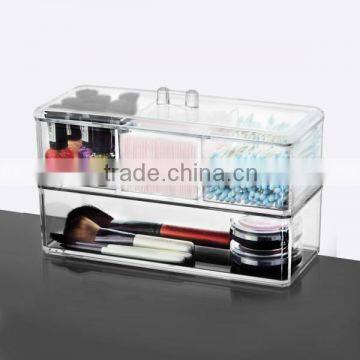 lady cosmetic clear acrylic compartment storage box cheap price