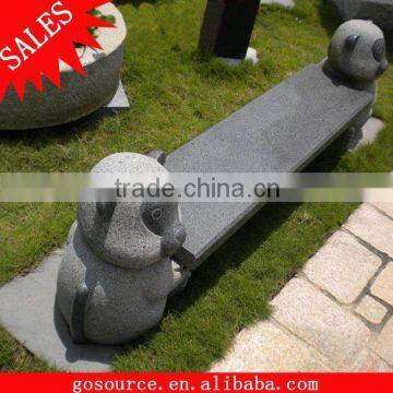 garden stone animal bench