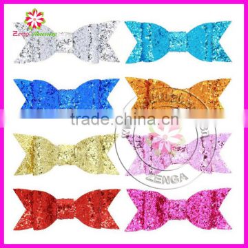 2.5" Glitter Girl Hair Bow Glitter Leather Bow