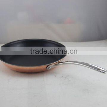 New Innovation Pressed Nonstick Copper Metal Material Tri-ply Copper Frying Pan photo-3