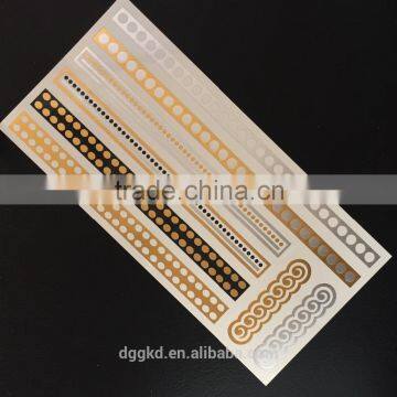 hot gold silver metallic tattoo foil temporary flash tatoos