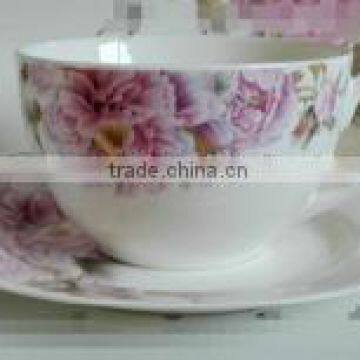 personalized porcelain cup&saucer, cheap 220cc ceramic tea set