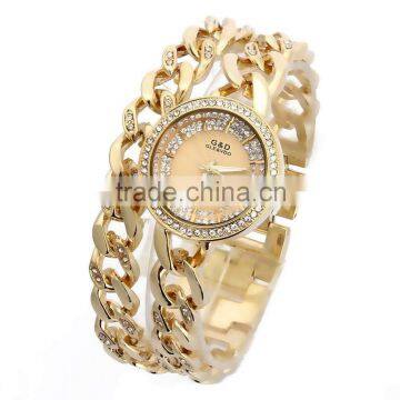 Women's Gold-Tone Stainless Steel Band Rhinestone Luury Fashion Quartz Analog Wrist Watches photo-6