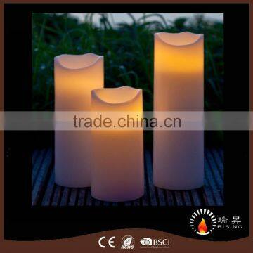 Big Size Pillar LED wax flameless candle with soft warm white LED