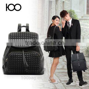 hot sale Japan styles fashion Weave genuine backpack for man and woman