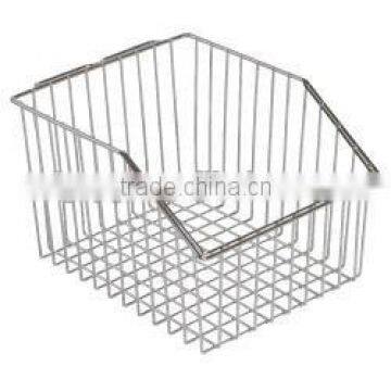 Chrome wire maxi basket - medium - 250mm x 205mm x 160mm (DxWxH) Chrome wire maxi basket