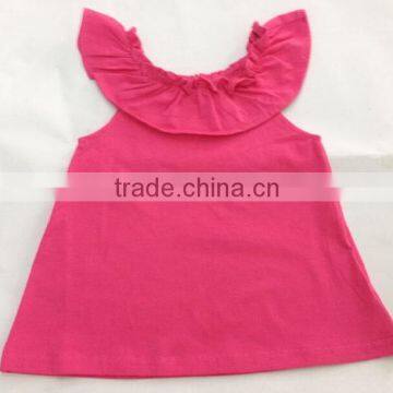 Top Fashion Remake Designer Kids Clothes Girls Ruffle Top Sleeveless Red Fancy Tops for Girls photo-3